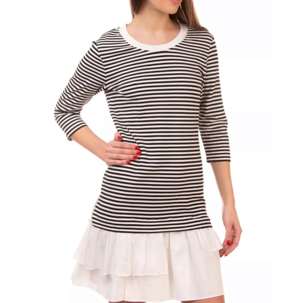 Moschino Boutique Striped Flounce Dress Size 38/XS